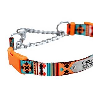 Collier pour chien en velours personnalisé avec nœud décoratif, martingale pour chiens, motif uni - Product Image 1
