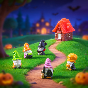 <span class=keywords><strong>Figurines</strong></span> de nains et gnomes d'Halloween en résine, miniatures, pour décoration de bureau et de maison, micro-paysages de jardin féerique, artisanat, ornement, vente chaude - Product Image 1