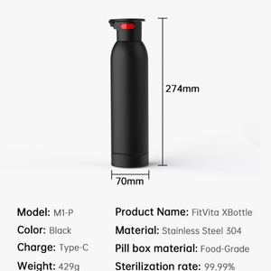 500ml Stainless Steel Water <b>Bottle</b> with Magnetic Bracket & UVC Self-Cleaning Function, <b>Thermos</b> with Storage Pill Box - Product Image 4