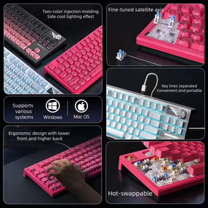 LT84 hot-swappable mechanical keyboard for gaming office side-mounted wired gaming keyboard computer laptop stock - Product Image 5