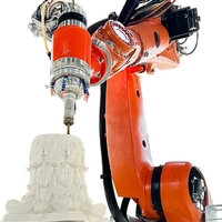 Robot CNC à 7 axes haute efficacité Kuka, puissance du brocheur 15 kW, pour la sculpture sur marbre, granit, bois, mousse, statues 3D, Hualong