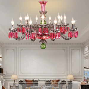 Lampada pendente in cristallo di colore stile francese per soggiorno di lusso europeo ristorante camera da letto per ragazze Villa salone di bellezza <span class=keywords><strong>lampadario</strong></span> - Product Image 3