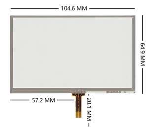 GJD 4.3英寸4线电阻式触摸屏，透明度80%，耐用性100万次点击/点 - Product Image 2