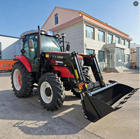Offres Spéciales : Grand Tracteur Agricole à Quatre Roues Motrices avec Chargeur Frontal et Rétrocaveuse Hydraulique pour Tracteurs