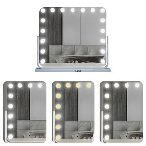 กระจกแต่งหน้าแบบตั้งโต๊ะพร้อมไฟ LED และเลนส์ป้องกันการระเบิด - Product Image 3