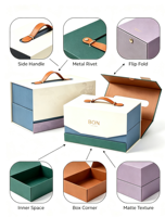 Boîte cadeau rigide simple et portable, écologique, à double compartiment, avec fermeture magnétique, logo personnalisé, pour usage professionnel/festif