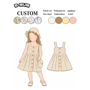 Abito in Maglia Senza Maniche <span class=keywords><strong>per</strong></span> Bambine, Stile Vintage con Collo Quadrato, Bottoni Decorativi in Legno, Vestito Casual in Maglia <span class=keywords><strong>per</strong></span> Ragazze - Product Image 2