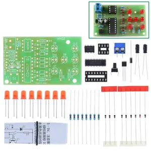 Dadu elektronik NE555 modul LED CD4017 Kit DIY 5mm LED merah 4.5-5V ICSK057A modul elektronik menyenangkan Diy elektronik