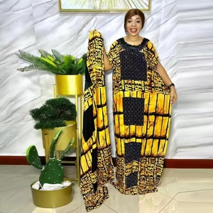 2025 nuova moda sciarpa di diamanti caldi largo Casual <span class=keywords><strong>etnico</strong></span> Bubu musulmano africano estate Abaya donna cotone abito <span class=keywords><strong>lungo</strong></span> - Product Image 1