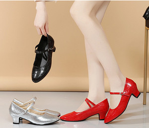 Women's Silver Modern Dance <strong>Shoes</strong> Ballroom <strong>Tap</strong> Featuring Ethnic Social Stone Pattern Xinjiang Square Dance <strong>Shoes</strong> Dance <strong>Shoes</strong> - Product Image 2