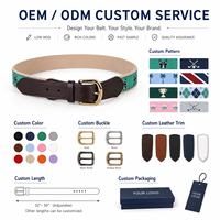 Ceinture en toile personnalisée avec impression OEM, ceinture en toile avec garniture en cuir pour clubs et cadeaux