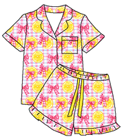 Nouvelle conception, vente en gros, 2 pièces, pyjama d'été confortable en coton tricoté, écologique, ensemble de pyjama pour femme à manches courtes et short