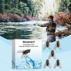HozoneX imitazione pesca a mosca esca gancio PVC Soft esca con disegno di insetti bionici bocca di cavallo barra bianca per le esche da nuoto - Product Image 1