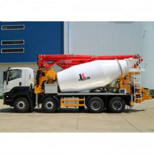 Fabbrica della cina JIUHE nuovo prodotto 30m camion <span class=keywords><strong>Mixer</strong></span> pompa 8 metri cubi betoniera camion con pompa - Product Image 3