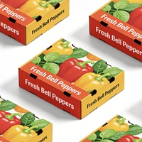 Boîte d'emballage en papier imprimée pour poivrons, écologique, recyclable, robuste, antichoc, résistante à l'humidité et empilable, vente en gros
