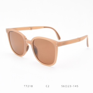 T7218 Lunettes de soleil à monture large gris polarisées pliantes pour hommes femmes avec verres durables TR90 & Tac Style Tour personnalisé - Product Image 6