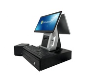 Windows 10 Android Capacitive Touch Screen 15.6+15.6" All-in-One POS System Restaurants Dual Displays Intel J1900/i3/i5/i7 CPUs