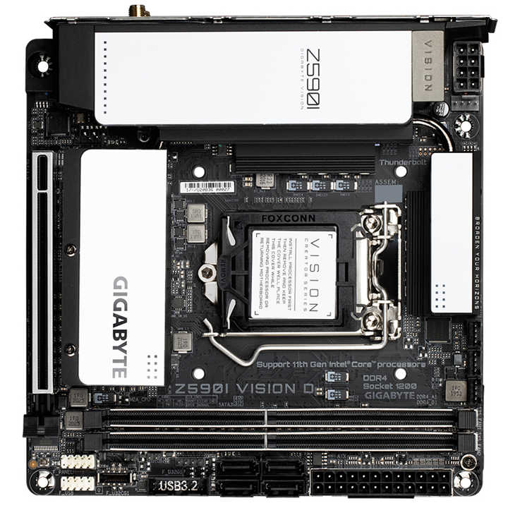 GIGABYTE Z590I VISION Dゲーミングマザーボード、Intel Wi-Fi 6 