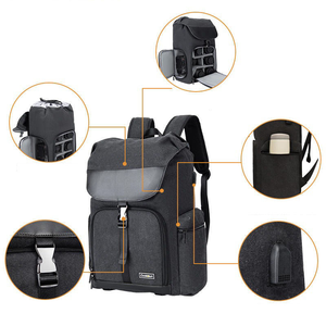 Sac à dos pour appareil photo reflex numérique multifonctionnel de grande capacité, toile imperméable, support pour trépied, sac à dos à double épaule, sac pour appareil photo de photographie - Product Image 4