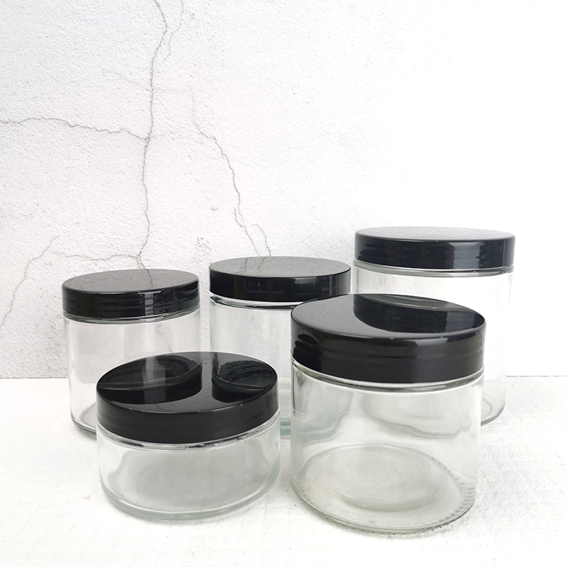 200ml Cylinder Shape Wide Mouth Glass Jar For Food Storage With Plastic Cap
