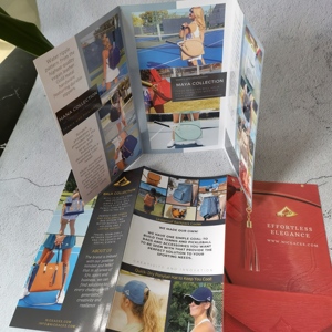 Tùy chỉnh kích thước A4 A5 Glossy tráng giấy nghệ thuật Danh mục tờ rơi in ấn 4C + 4C Cmyk Pantone bù đắp gấp - Product Image 1