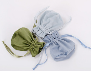 Sac en velours à cordon de serrage, fond rond, pochette en velours colorée pour bijoux, cadeaux, bonbons de mariage, rangement - Product Image 2