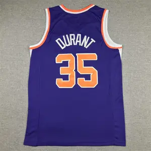 凯文·杜兰特 #35篮球球衣2023 PHX 1德文·布克缝制篮球城市版紫色黑色绿松石