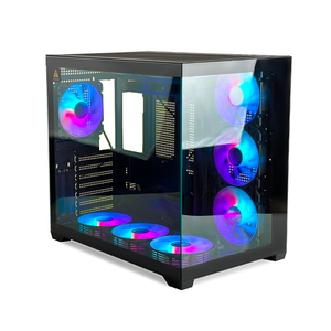 MANMU Carcasa ATX de Vidrio Templado de Alto Rendimiento para Juegos, Panel Lateral de Color Negro, Estuches y Torres de Ordenador, Torre Completa - Product Image 3