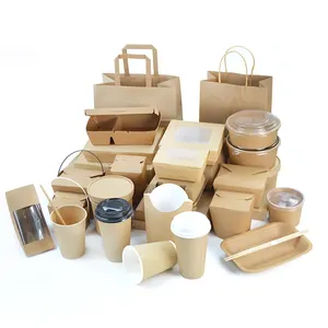 Eco-Friendly Fast Food Takeaway Packaging Custom Kraft Food Grade Paper Disposable Restaurant Roll For Cake Sandwich Box Storage