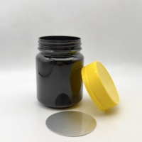 Bouteille en plastique ronde ambrée de 250 ml (8,5 oz) de qualité alimentaire pour sauce, miel, confiture avec bouchon inviolable