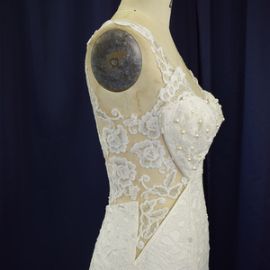 Jancember LSFL17 Plage Sans Manches Perles Robes De Mariée Robes Sirènes - Product Image 4