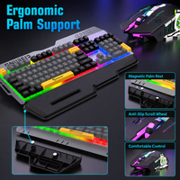 Ensemble clavier et souris de jeu SHIPADOO GK50, 104 touches, souris sans fil 1600 DPI, anti-chute, ergonomique, touches multimédias FN