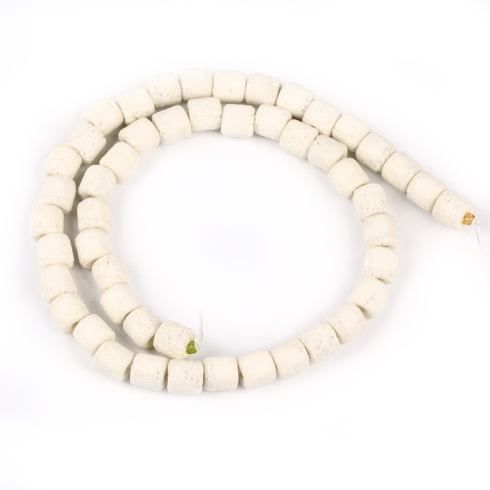 Perles cylindriques kaki 8x8mm, 42 pièces