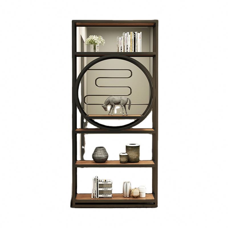 Детская деревянная простая книжная полка из кованого железа для библиотеки в гостиной