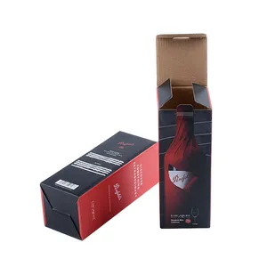 กล่องของขวัญไวน์แดงแบบพับได้หรูหราทำจากกระดาษลูกฟูก