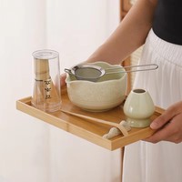 Ensemble cadeau de 5 fouets à matcha personnalisés avec logo, support pour fouet à matcha, ensemble de 7 ustensiles en céramique pour matcha traditionnel, kit de démarrage pour matcha