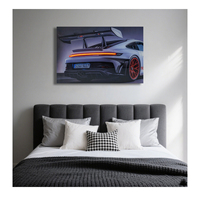 Peinture LED acrylique de style moderne pour décoration murale de voitures de course et de sports, impression d'images, art mural