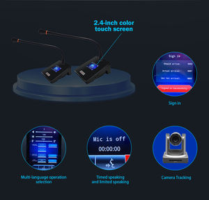 Système de microphone de conférence numérique Micros de <span class=keywords><strong>réunion</strong></span> de <span class=keywords><strong>table</strong></span> 5G Wifi sans fil pour les <span class=keywords><strong>d</strong></span>élégués Métal avec équipement <span class=keywords><strong>hôte</strong></span> - Product Image 3