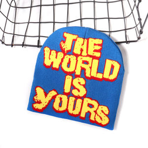 Nouveauté Funky Jacquard Y2K Beanie chapeau hiver coupe-vent acrylique pêcheur crâne casquette avec arcs dessin animé motif hommes mode" - Product Image 2