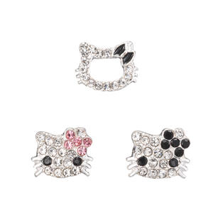 Mini Dijes de <span class=keywords><strong>Uñas</strong></span> de Aleación Plateada con Pedrería, Dijes de <span class=keywords><strong>Uñas</strong></span> 3D de <span class=keywords><strong>Hello</strong></span> <span class=keywords><strong>Kitty</strong></span>, Cristales Incrustados para Arte de <span class=keywords><strong>Uñas</strong></span>, Dijes Lindos de Gato KT - Product Image 2