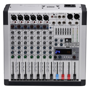 Mezclador de Audio Profesional RA-8 para DJ con 6 Entradas Mono/XLR + 2 Estéreo, 24 Efectos DSP de 32 Bits, Metálico y Alámbrico - Product Image 1