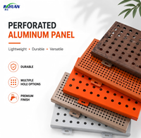Panneaux muraux décoratifs en métal perforé à haute absorption acoustique, revêtement en aluminium ignifuge, murs-rideaux personnalisés
