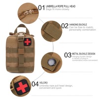Sac de premiers secours tactique Oxford à fermeture éclair, grande capacité, cadre externe, style vintage camouflage, pochette médicale tendance