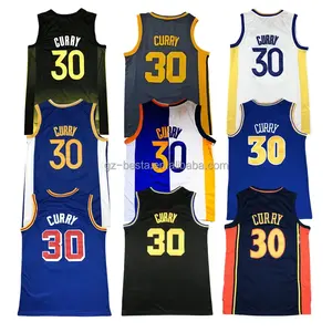 Camiseta de baloncesto de Stephen Curry, camisa cosida, color dorado, n. ° 30