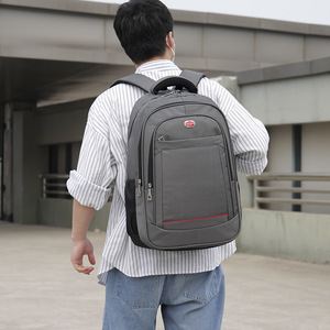 Men's <b>Backpack</b> <b>Large</b> Capacity 20L Business Travel Laptop Bag Solid Color Black Gray Blue Soft Handle Interior Zipper Pocket - Product Image 4