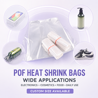 Sacs thermorétractables transparents en POF écologiques, film souple brillant/uni, taille personnalisée, trou de ventilation pour boîtes cadeaux, papeterie et livres