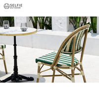 Meubles d'extérieur en rotin Restaurant Cair Patio Ensemble de meubles en aluminium Chaise pliante Chaise en osier