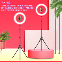 Anneau lumineux LED de 12 pouces en gros, gradation progressive, lampe à anneau lumineux pour le maquillage avec trépied RK-58