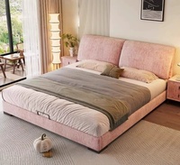 Fabrik-OEM Weiches Doppelbett mit Stauraum, Hochzeitsbett, Stoffbezogenes Holzbett für Teenager, King- und Queen-Size, Schlafzimmermöbel