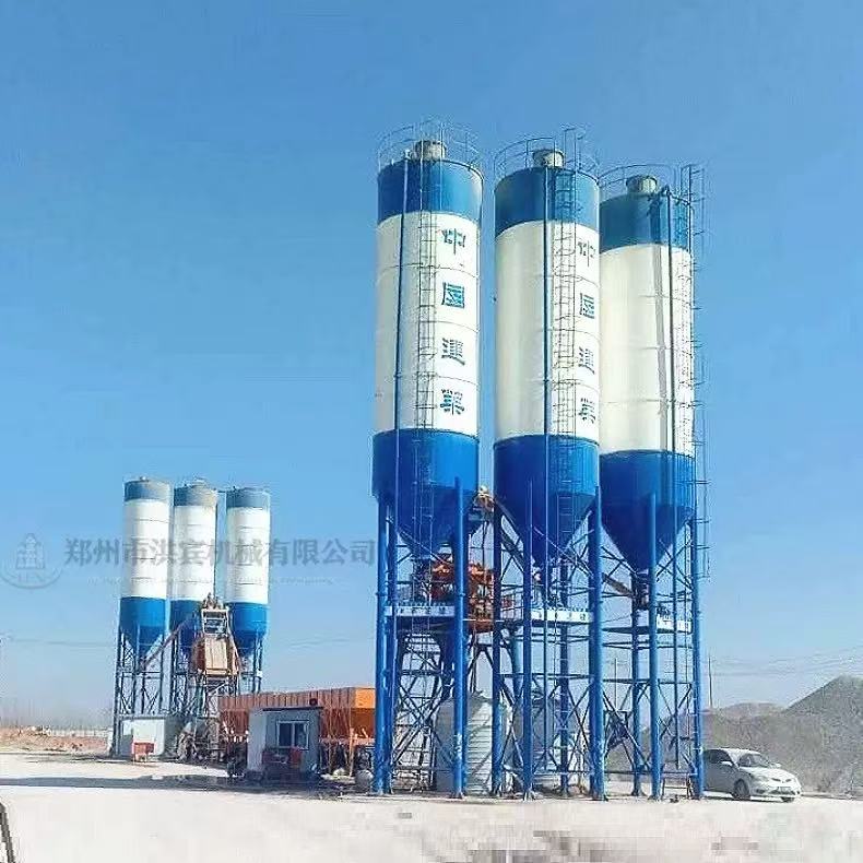Industrial Remote Control Central Mix Concrete Batching Plant 4v410-15 for Manufacturing Plant with Motor Core Components